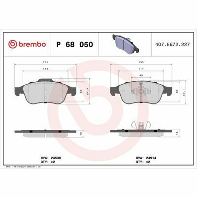 BREMBO DIRECTIONAL BRAKE PADS