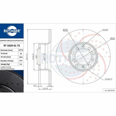 GRAPHITE DRILLED & SLOTTED PLUS