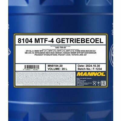 Mannol MTF-4 Getriebeoel 75W-80 GL-4