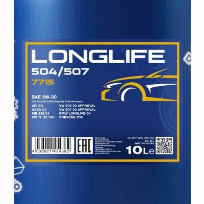 Mannol 7715 Longlife 504/507 5W-30