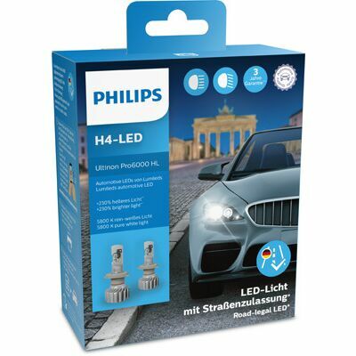 PHILIPS Ultinon Pro6000 H4-LED 11342U6000X2 Ampoule pas cher