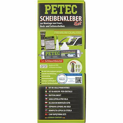 PETEC Kit complet de colle pour remplacement des vitres «Cartouche