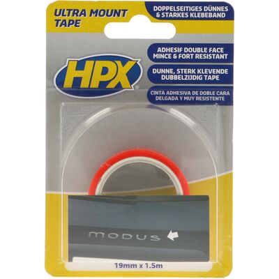 Mounting tape double-sided transparent 19 mm x 2 m
