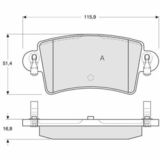 Set placute frana punte spate