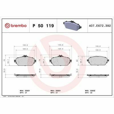 DIRECTIONAL BRAKE PADS