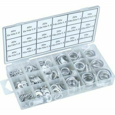Assortiment de bagues d'étanchéité en aluminium