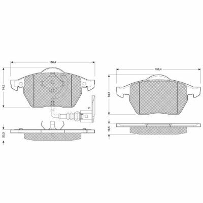 Set placute frana punte fata