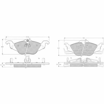 Set placute frana punte fata