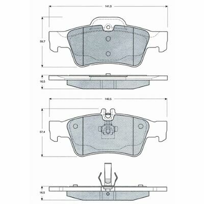 Set placute frana punte spate