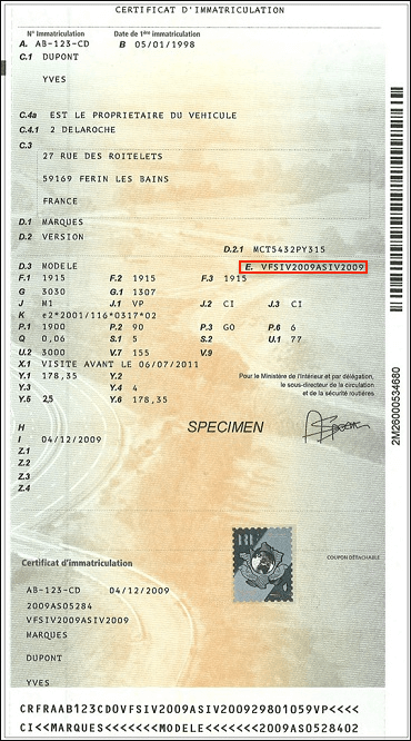 certificat immatriculation certificat immatriculation